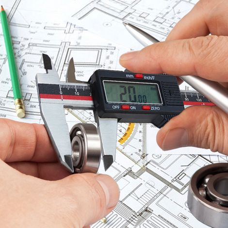 Wasserdichter und staubdichter digitaler Messschieber aus Edelstahl. 150-mm-Digitalmessschieber mit großem Präzisions-LCD-Display