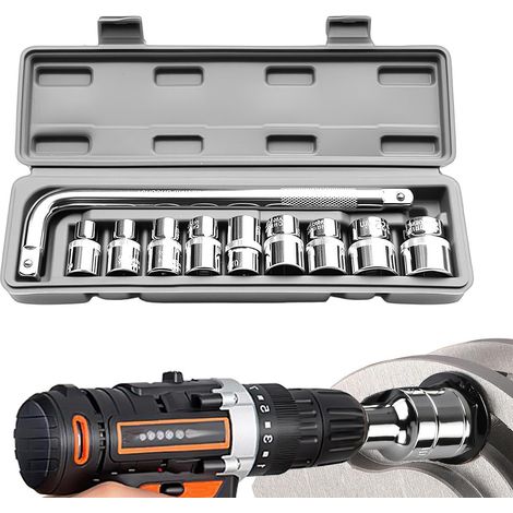 Set da 10 chiavi a bussola esagonali ergonomiche a forma di L. Utensili in metallo per la riparazione di automobili, assemblaggio di mobili, telai di auto e moto, pneumatici e pastiglie dei freni. (1/5)