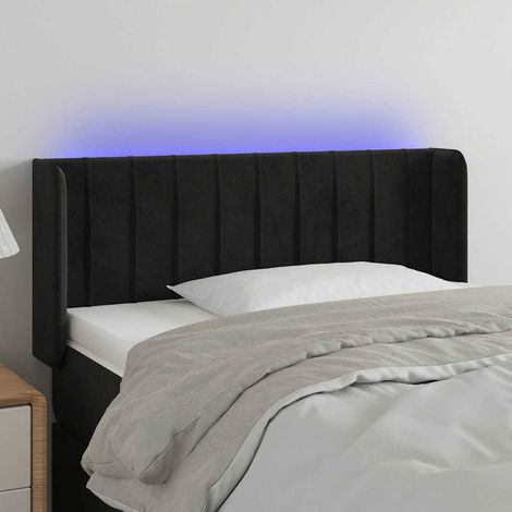 vidaXL Cabecero con LED de terciopelo negro 93x16x78/88 cm (1/5)
