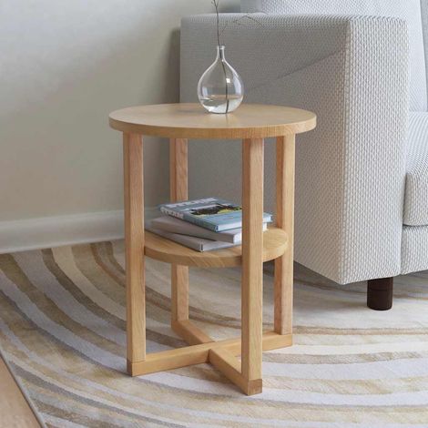 vidaXL Mesa auxiliar de madera maciza de roble 40x50 cm (1/5)