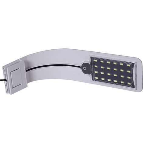 Ultra-thin LED Lamp for Small Aquariums, Mini Clip-on Aquarium Lamp with 24 White and Blue LEDs for 30-40cm Aquariums, 10W (White) (1/4)