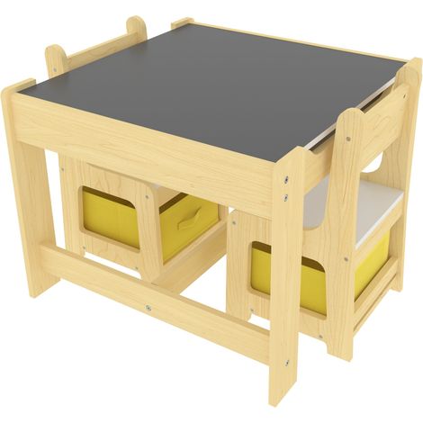 Set tavolo e sedie per bambini con 2 contenitori portaoggetti 030008774