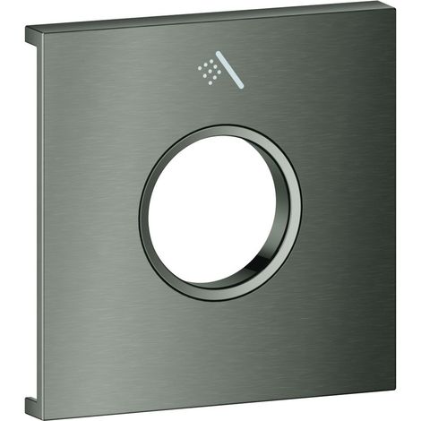 Grohe Grohtherm Aqua Tiles Metallplatte, Symbol Handbrause für Grohtherm Aqua Tiles UP-Thermostate, Hard Graphite gebürstet (1/3)