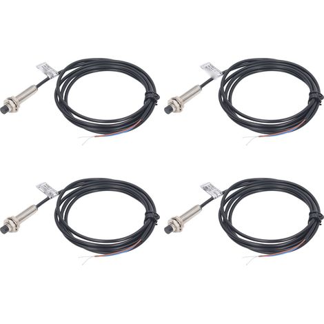 4 Sets 8-mm-Näherungssensor, induktiver Näherungsschalter, NPN, 2-Draht-NC-Kontakt, 6–36 V DC, 2 mm Erfassungsabstand (1/5)