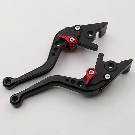 Convient pour la moto Aprilia Shiver SHIVER900, levier de frein, d'embrayage et de klaxon modifié en alliage d'aluminium (court, noir). (1/5)