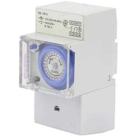 Pr Horloge Modulaire, 110-230V SUL181H Interrupteur à Minuterie, Horloge Modulaire pour Chauffe Eau, Minuterie Mécanique Étanche Programmable 24H, pour éclairage équipement électrique de Domestique (1/4)