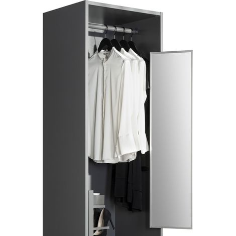 Schrankspiegel 1155 x 305 mm anthrazit ausziehbar, schwenkbar 180° (1/5)