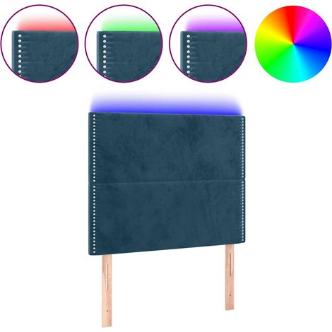 Maison Exclusive - Cabecero con luces LED terciopelo azul oscuro (1/5)
