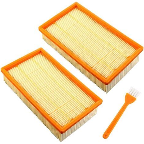 Lot de 2 filtres plats plissés pour aspirateur Hilti VC-20, VC 20-U, VC 20-UM, VC-40, VC 40-U, VC 40-UM - Aspirateur robot multifonction - Remplace Kärcher 6.904-367.0, 6.907-012.0, 6.904-206.0 (1/5)