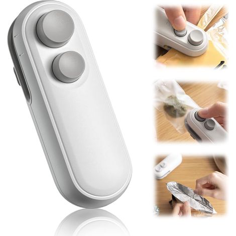 Mini-scelleuse alimentaire portable – Nouvelle scelleuse sous vide manuelle rechargeable 2026 (Blanc)