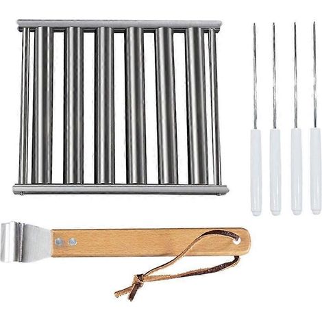 Grille à saucisses anti-brûlure pour barbecue, 6 rouleaux pour 5 hot-dogs, chauffe uniformément (1/5)