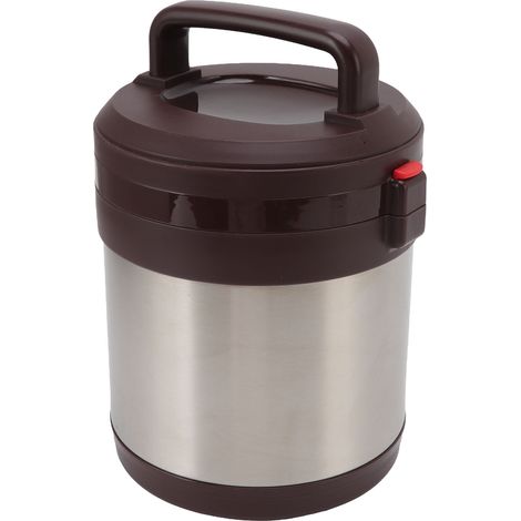 Boîte à lunch isotherme de 1,3 L en acier inoxydable 304, contenant alimentaire portable de type bento, idéale pour les étudiants et les employés de bureau. Couleur acier inoxydable. (1/5)