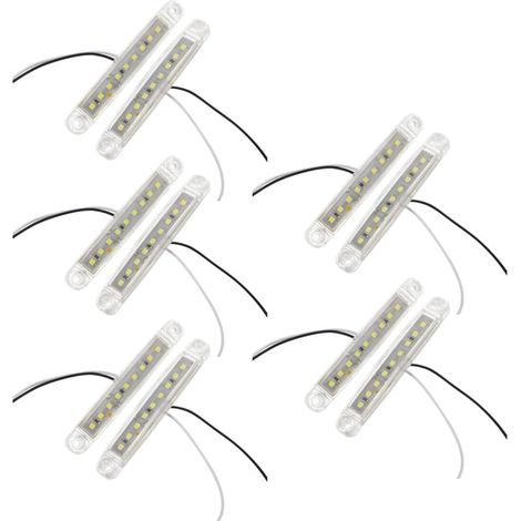 VICASKY Feux Latéraux de Camion 9 LED Blanc Plastique 10pcs (1/5)