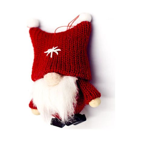 Ornements d'arbre de Noël, poupées de Noël Père Noël suédois scandinave Ornement d'arbre de Noël suédois en peluche Gnome scandinave Ornement de Noël Père Noël Pagne d'arbre de Noël（rouge）