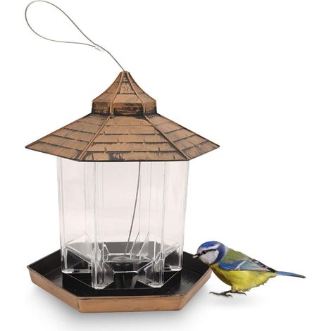 Mangeoire extérieure pour balcon, distributeur semi-automatique de nourriture, mangeoire suspendue étanche pour cour et jardin, mangeoire pour moineaux sauvages (1/4)