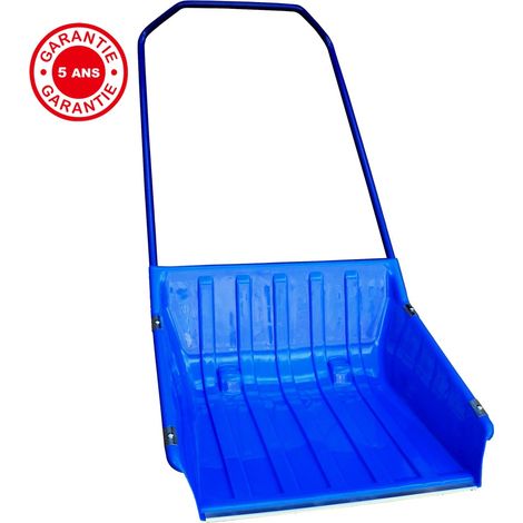 OUTILS PERRIN Traineau à neige polypropylène 640 x 700 avec roulettes, manche ergo, pour le déneigement