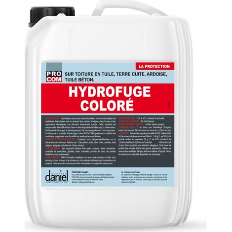 Procom – Hydrofuge coloré toiture – Imperméabilisant pour tuile, ardoise, béton – Ravive les teintes – Résistant aux intempéries et aux UV – 5 litres