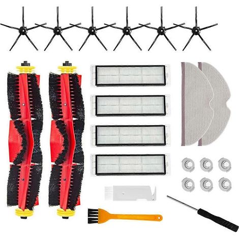 Pour Xiaomi Roborock S4 S5 S6 T4 S5Max S6MAX Brosse latérale principale et chiffon de nettoyage (1/5)