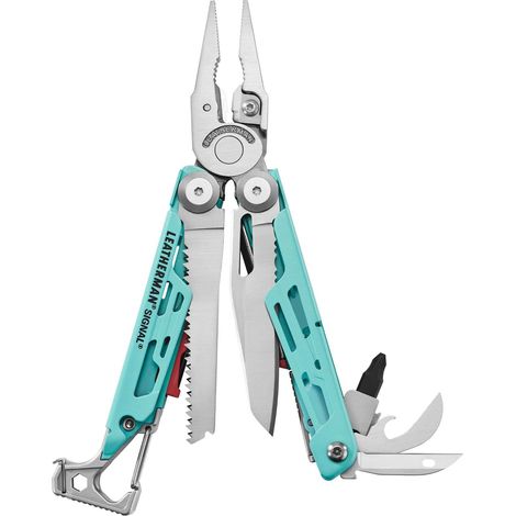 Leatherman LTM-833187 Signal®. Multiherramienta con 19 funciones. Color AQUA STAINLESS. Actividades al aire libre y aventuras. Explora sus 19 usos en la naturaleza. Es una de las herramientas mejor eq (1/5)