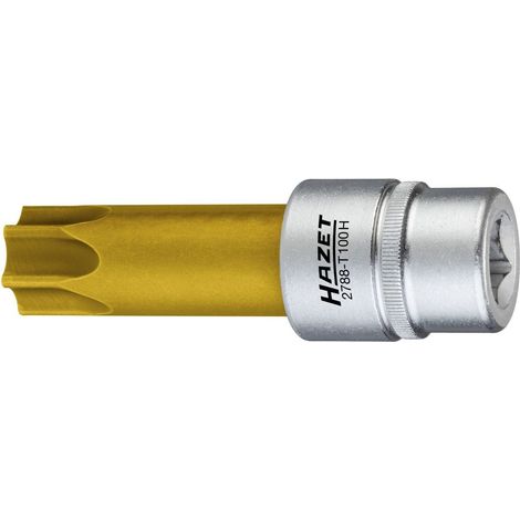 Hazet Nockenwellen-Versteller Schraubendreher-Einsatz, mit Bohrung 2788-T100H, 1/2 (12,5 mm) Vierkant hohl, Tamper Resistant TX Profil, SW T100H