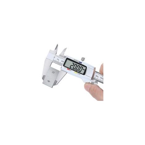 Hochpräziser elektronischer Messschieber 0–150 mm mit LCD-Anzeige, Edelstahl, zur Messung von Durchmessern (innen und außen), Höhenunterschieden und Tiefen. – Crezuo (1/5)