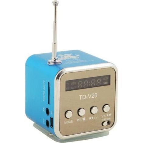 Tera® Mini Enceinte portable/ Haut-parleur numérique avec la fonction FM Radio slot de Carte SD / TF/ USB pour Smartphone, PC, MP... (1/4)