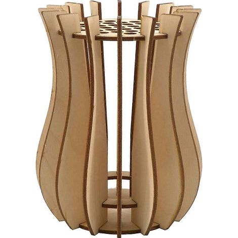 Vase, Puzzlevase aus Holz, Bausteinset für künstliche Blumensträuße (1/5)