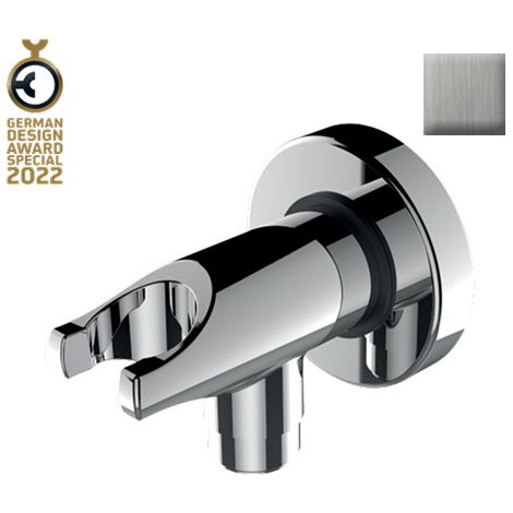 Support douchette en laiton avec prise d'eau nickel brossé Apice - Bossini CE3000094
