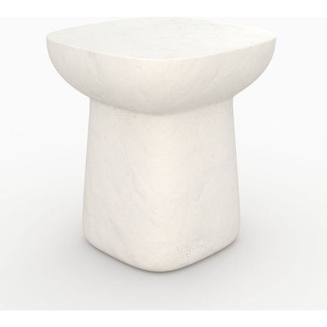 Table d'appoint carrée en béton blanc - SAMUI (1/5)