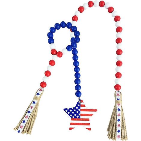 Guirlande de perles en bois décorative à suspendre pour la fête de l'indépendance (lot de 8 pièces) (1/5)