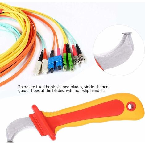 Cuchillo aislante para electricistas SJLERST, pelacables antimagnético de acción rápida, 1000 V, 210 mm, cortador de cables con trinquete y cortador de cables IEC60900. (1/3)