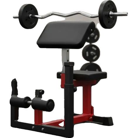 Panca per bicipiti, carico massimo 200 kg, adatta per allenamento di forza, verde militare. (1/2)