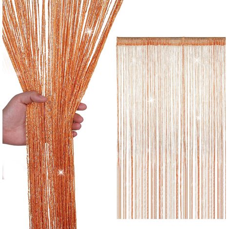 CCYKXA 100 x 200 cm Pailletten-Fransen-Gardine mit Quasten, ideal als Fliegengitter, Raumteiler oder für Türen, Fenster, als Dekoration für Zuhause oder Veranstaltungen. (1/3)