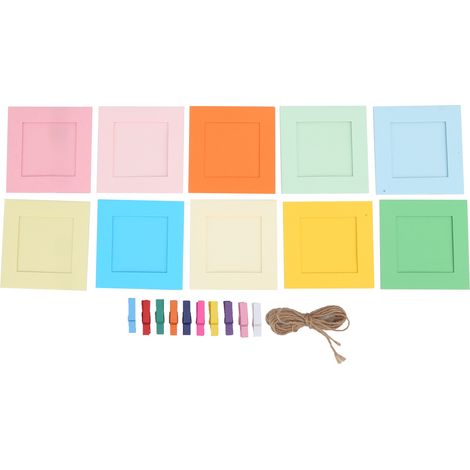 Cadre Photo Papier - Décoration Murale Pour Instax SQ20 SQ6 SQ10 SP3 - Lot De 10 Avec Cordes Et Pinces (1/5)