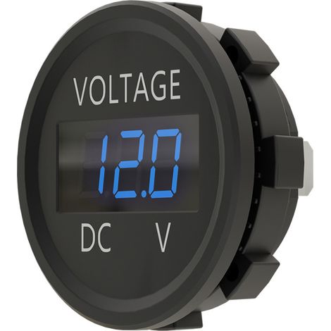 12-24V DC Digital-Voltmeter LED-Anzeige Wasserdicht für Boot Motorrad LKW Marine (Blau)