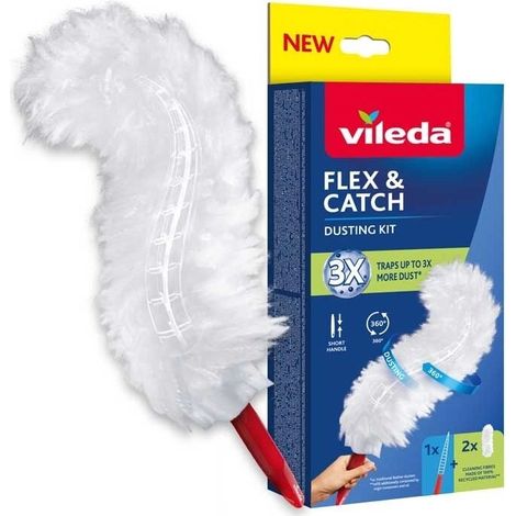 cattura polvere vileda "flex and catch" con manico corto