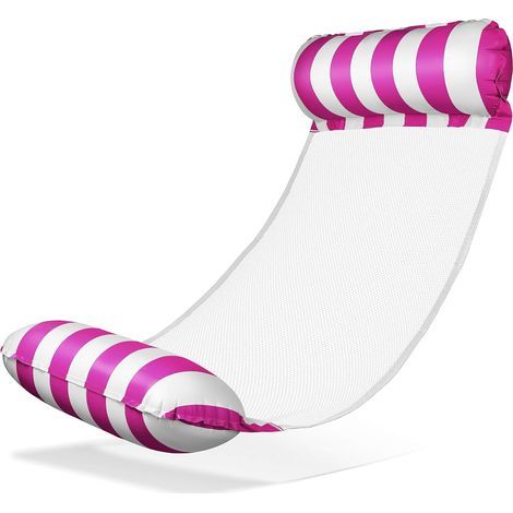 Multifunctional 4-in-1 floating pool hammock with net frame and inflatable chair, suitable for adults and children, pink. (1/5)
