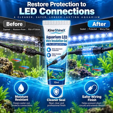KineShineX Isolierkleber für die Verkabelung von LED-Aquarienleuchten, wasserdichtes Dichtmittel für die Verkabelung von LED-Aquarienleuchten, feuchtigkeitsbeständig. (1/4)