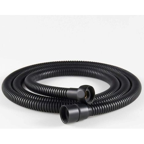 Tuyau de douche Flexible en acier inoxydable de 1.5m, raccords en laiton, tuyau de pomme de douche Anti-pliage, tuyau de douche Flexible-noir 1 pièce (1/5)