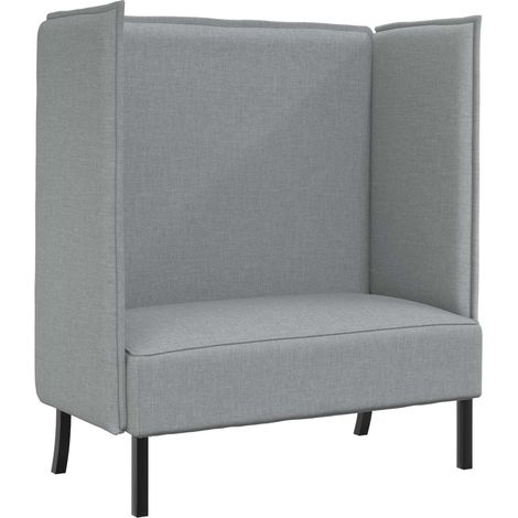 Hoher Rücken Sofa 101cm Hellgrau Stoff (1/5)