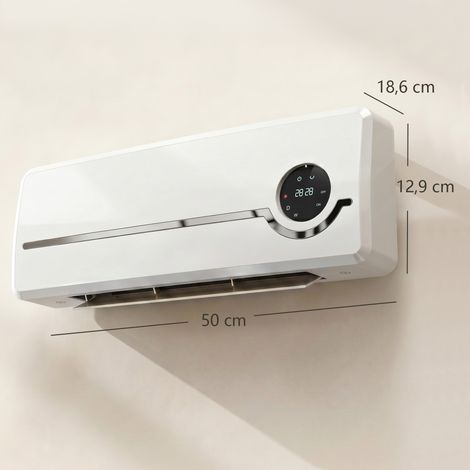 Heizlüfter zur Wandmontage 2000W Keramik-Wandheizung mit Ventilator, Fernbedienung, 2 Heizmodi, LED-Display (1/5)