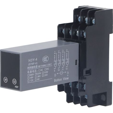 Relais temporisé 4 canaux, affichage numérique, multifonction avec socle pour lampadaires d'usine AC36V (1/5)