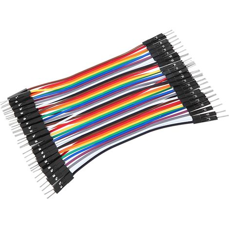 10 câbles de connexion mâle/mâle en plastique, 2,54 mm², 10 cm, pour composants électroniques (1/5)