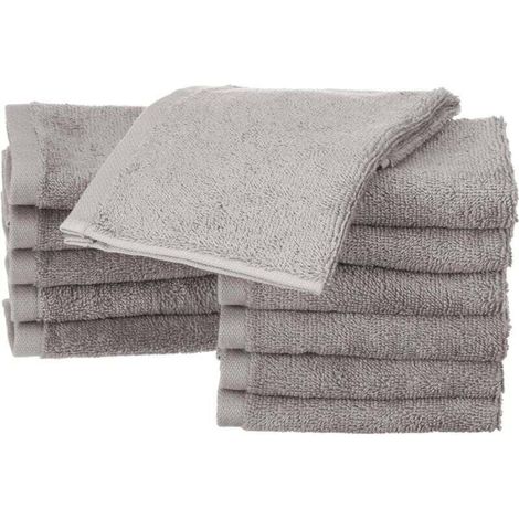 Set di 12 tovaglioli di cotone piccoli, grigi