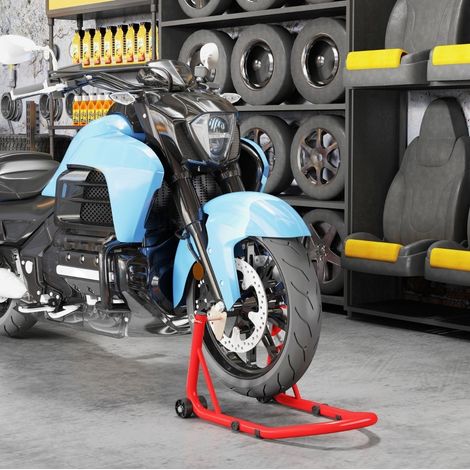 Béquille moto avant/arrière en acier, charge max. 544 kg, rouge HAVRYA (1/4)