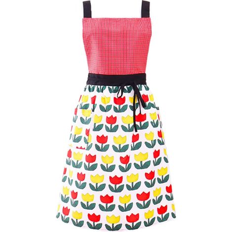 Tablier femme avec 2 poches imperméable réglable crossback fleur jupe tablier pour jardinage, cuisine, peinture, nettoyage, manucure (1/5)