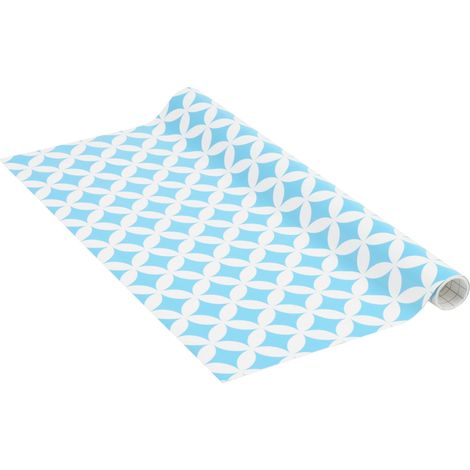 Pellicole adesive Monica blu, Foglio adesivo, foglio decorativo, foglio per mobili, carta da parati, foglio autoadesivo, PVC, senza ftalati, blu, 45 cm x 1,5 m, Venilia 54766