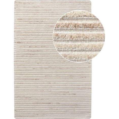 Tapis blanc ivoire en laine tuftée main 200x300 cm FEZ (1/4)
