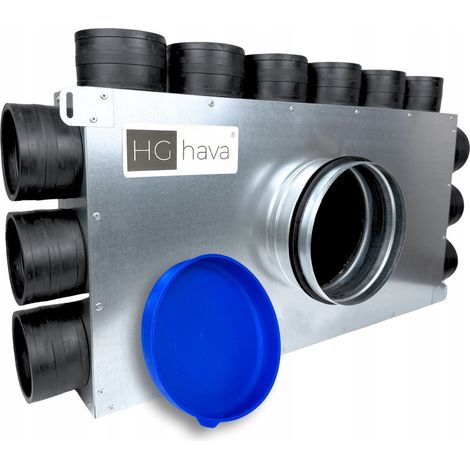 Boîte de distribution de ventilation FI 200 pour tuyau 12X FI 75 (1/5)