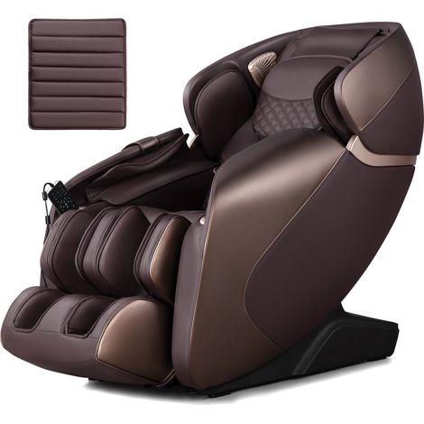Fauteuil de Massage Électrique, Fauteuil Shiatsu Inclinable Zéro Gravité SL Track avec 12 Modes Prédéfinis Système de Chauffage Massage, Marron (1/5)